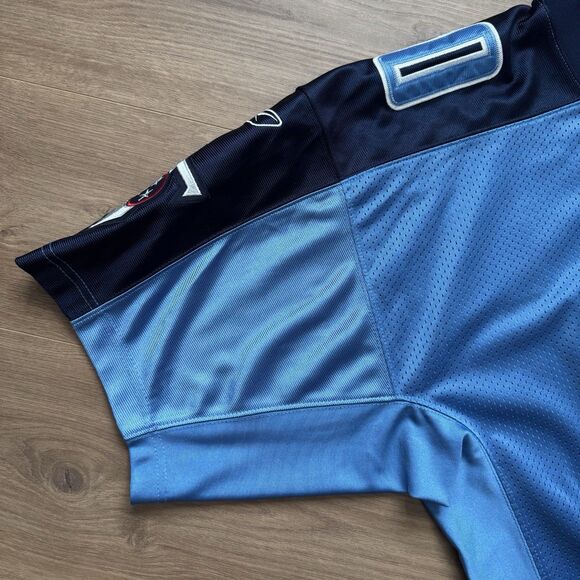 Reebok Authentic Tennessee Titans Jake Locker NFL Jersey Light Blue Size 48 XL - Picture 8 of 10